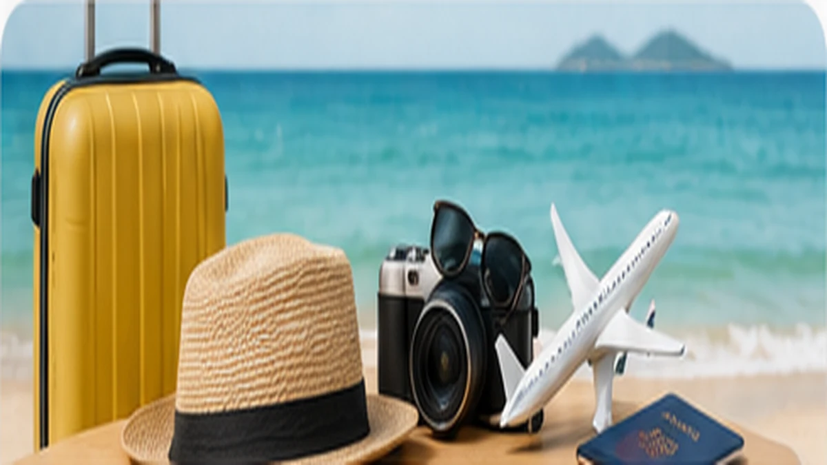 Travel luggage and holiday essentials