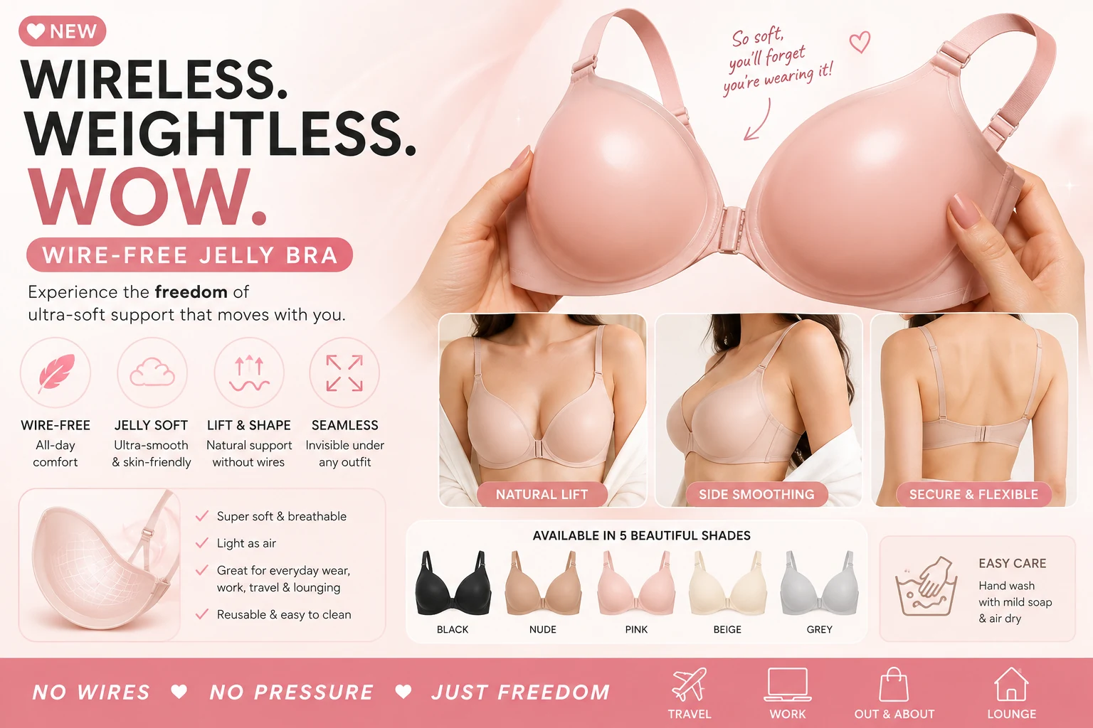 Wirefree jelly bra comfort and fit product guide